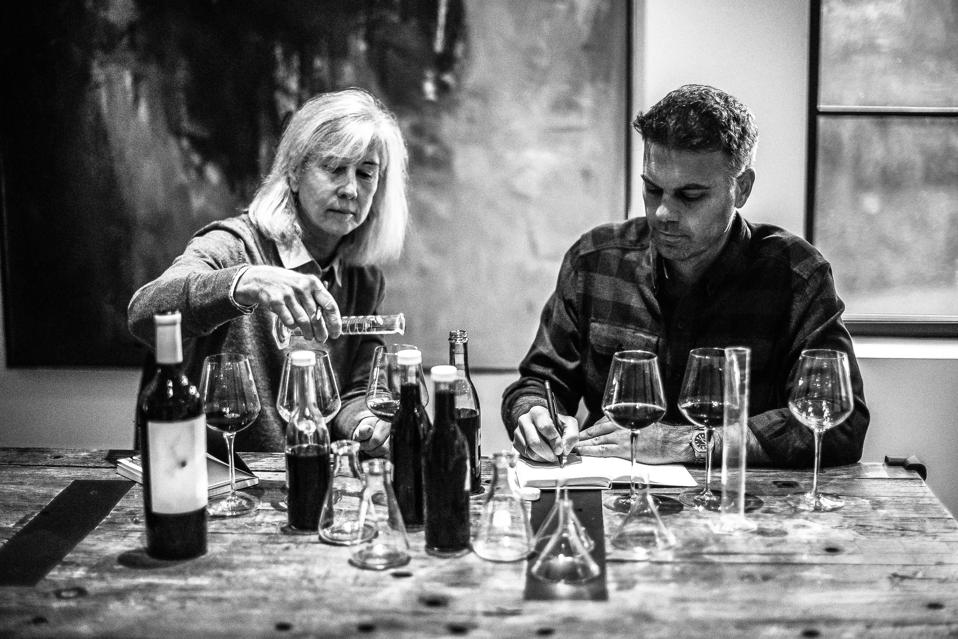 Tim Persson and Celia Welch blending Stalworth Photo Credit Kim Serveau