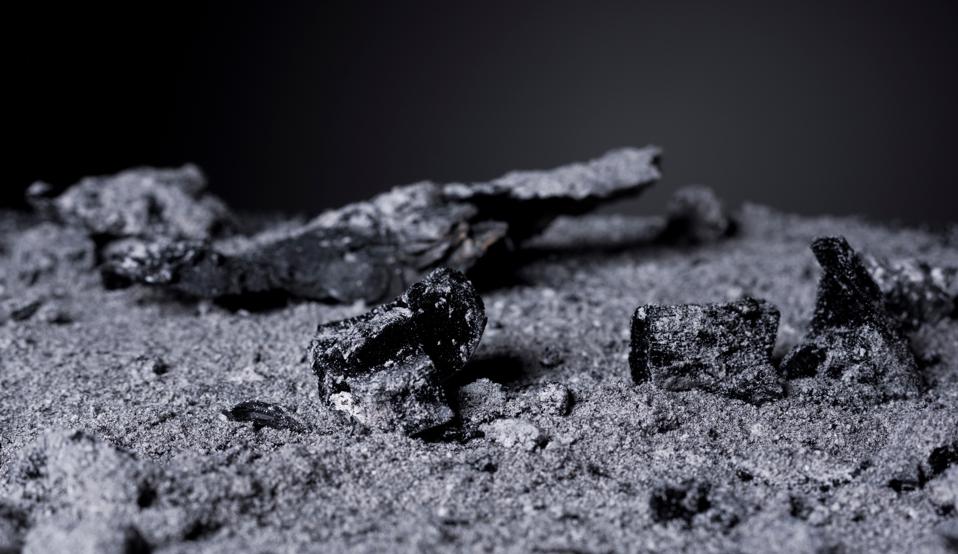 Close-up of ashes Against Black Background