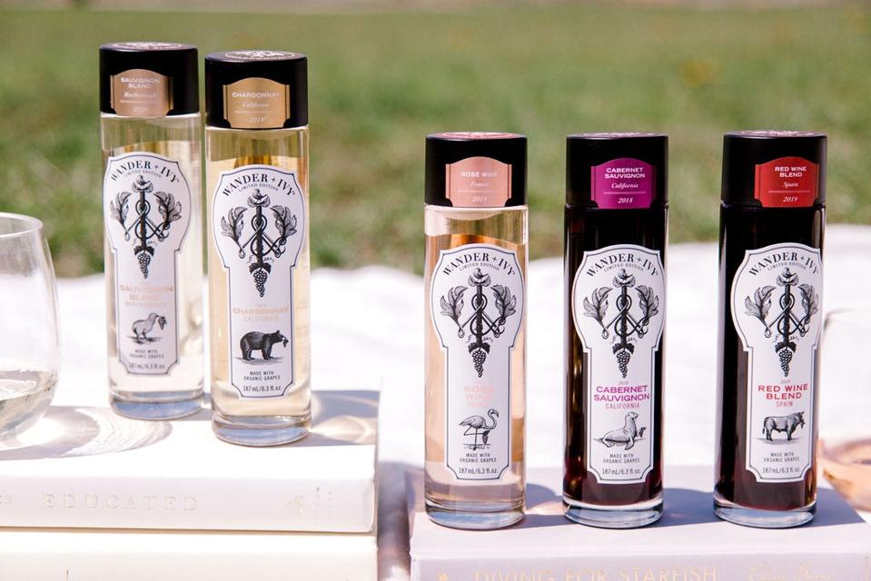 Wander + Ivy's five varietals are packaged in sleek glass containers unlike any other single-serve wines.