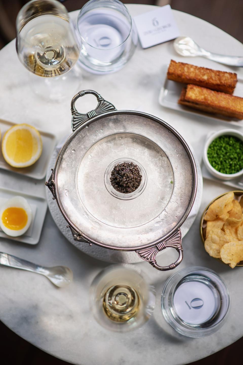 Caviar Bar at Zero George in Charleston, South Carolina