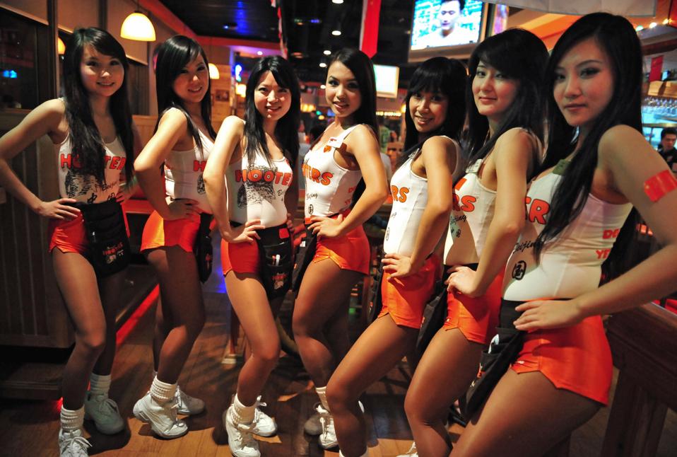 Waitresses at the US-franchised Hooters