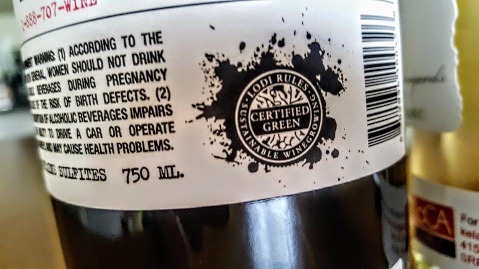 Lodi Rules on a a wine bottle