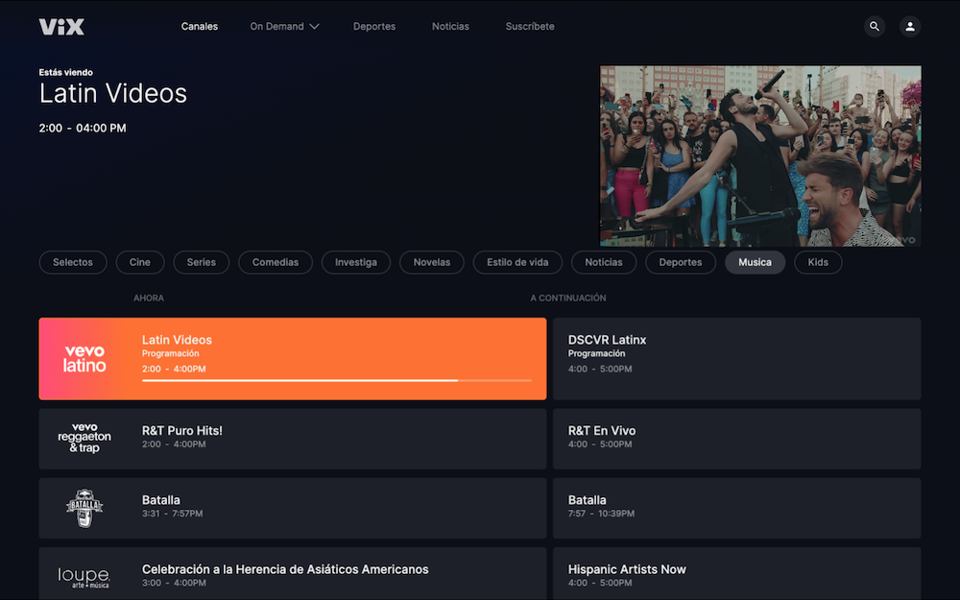Mvevo Vevo Launches Latino Music Video Channels On TelevisaUnivision's ViX