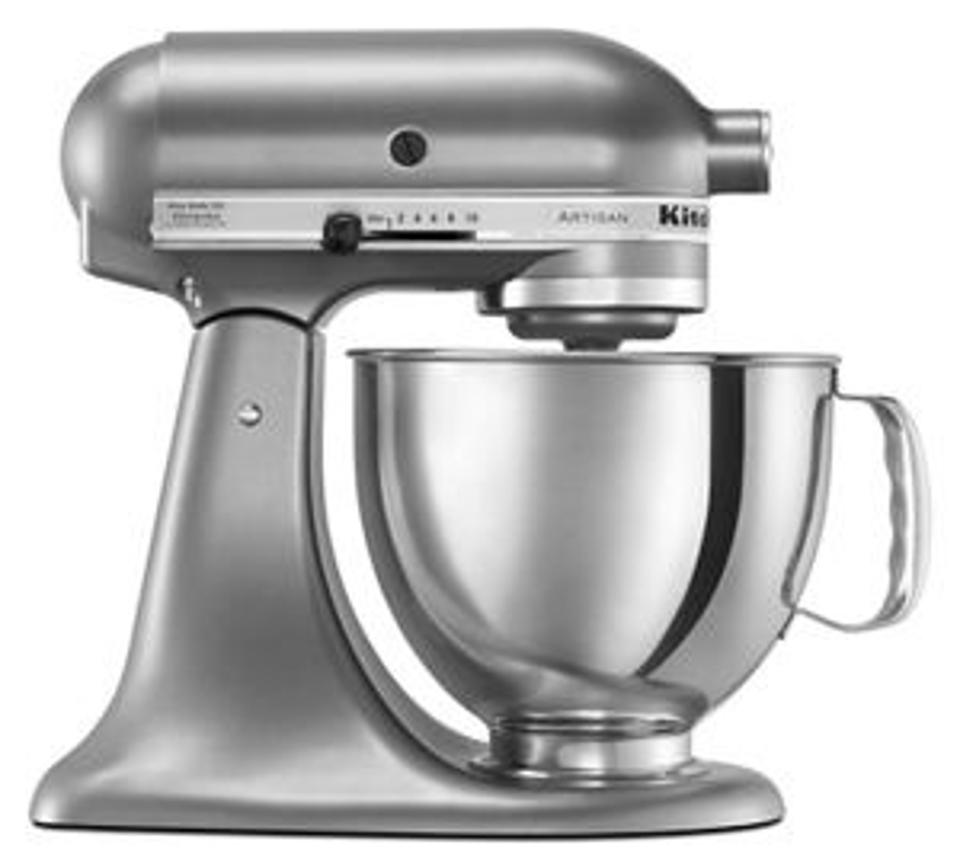 front view of Artisan Series 5 Quart Tilt-Head Stand Mixer in silver
