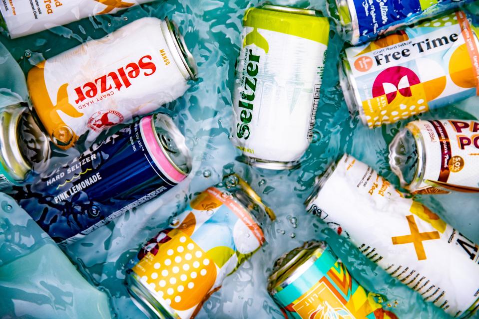 Hard seltzers and teas in a can
