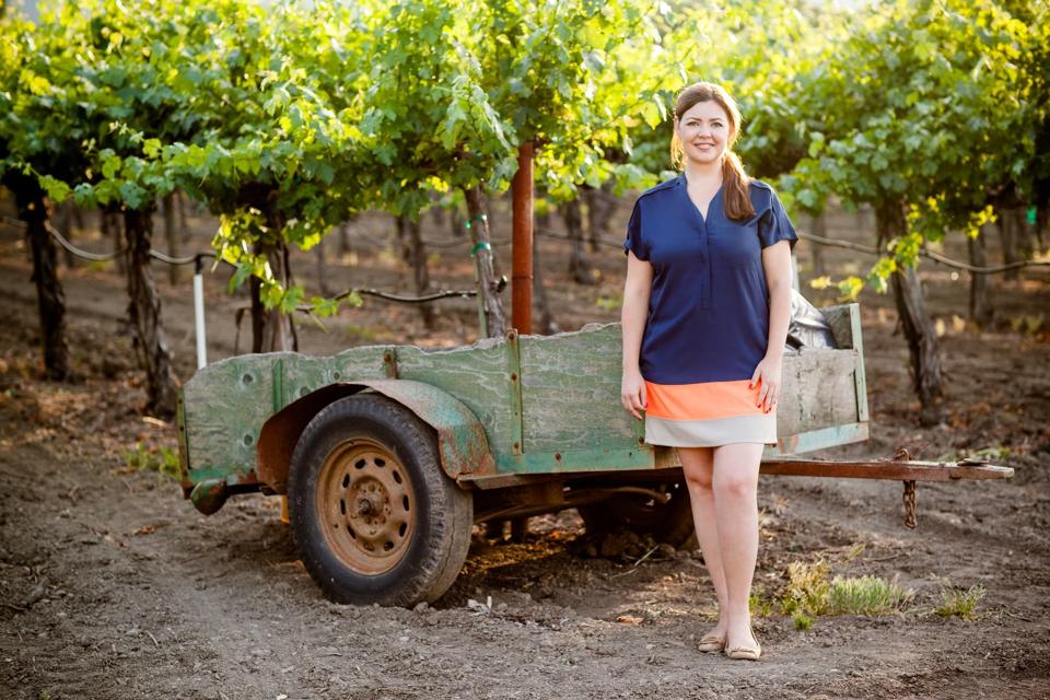 Lindsay Hoopes in the vineyerds