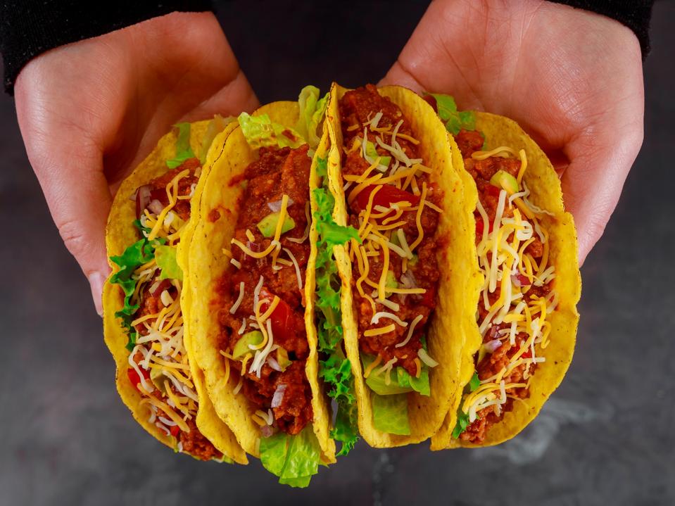 Healthy vegan chili tacos