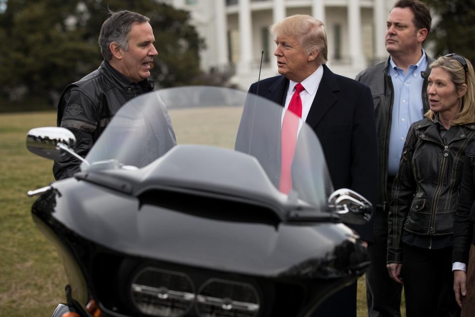 President Trump Has Lunch With Harley Davidson Executives And Union Reps