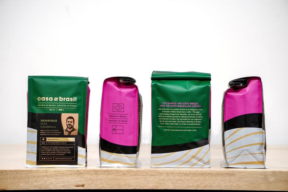 Casa Brasil’s packaging features the coffee grower that nurtured and harvested the beans.