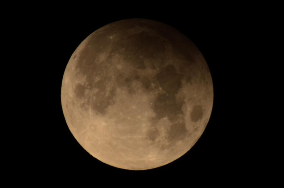 A view of moon during first penumbral lunar eclipse of the...