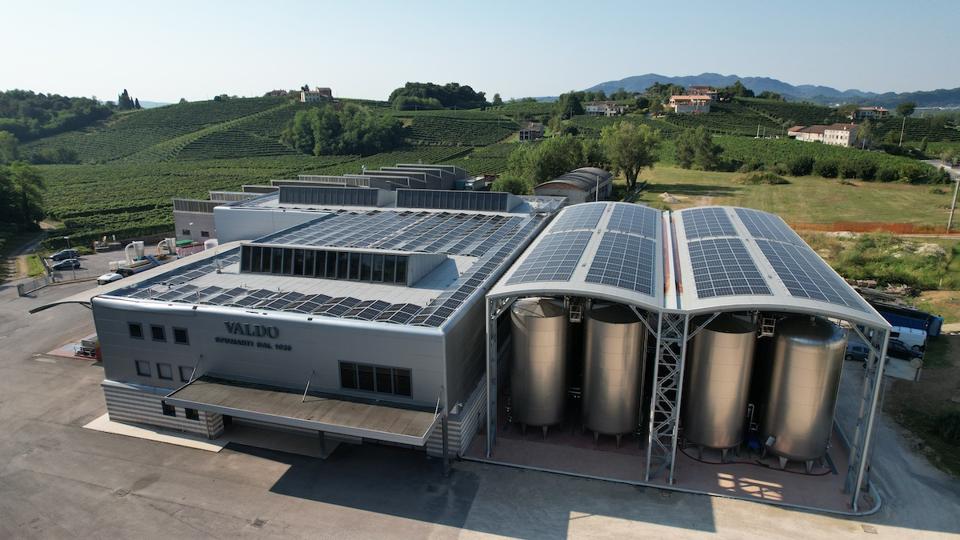 Photovoltaic panels at the Valdo winerySolar panels