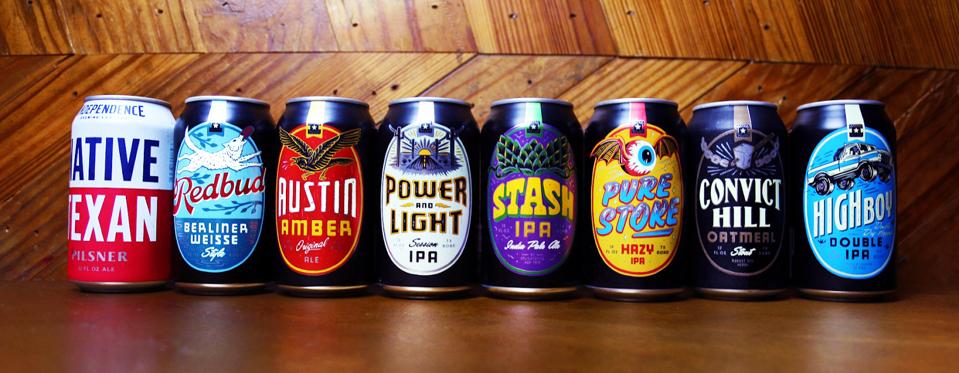 Independence Brewing Co.’s core lineup of canned beers