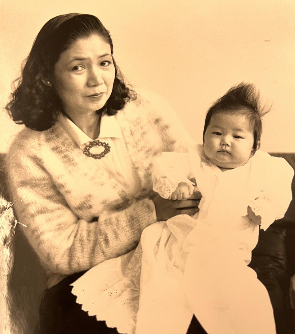 Saori Kawano with her 2-month-old daughter Mari.