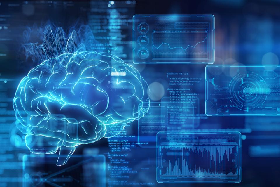Cerebro de inteligencia artificial y GUI futurista