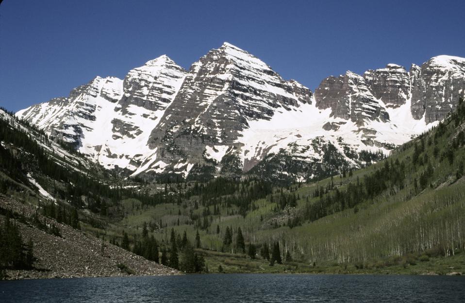 The Maroon Bells in the Colorado Rocky Mountains