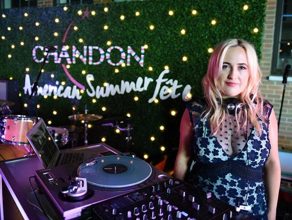 Jilly Hendrix DJing for Chandon