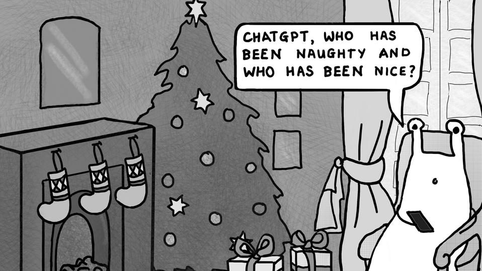 A joke about chatbots at Christmas.