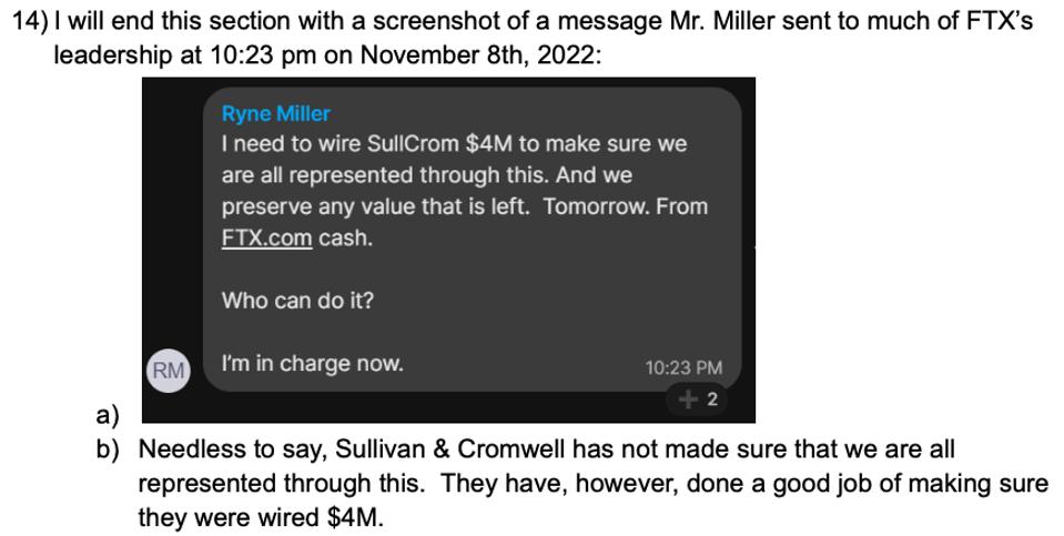 Bankman-Fried is blaming Ryne Miller for pressuring him to resign