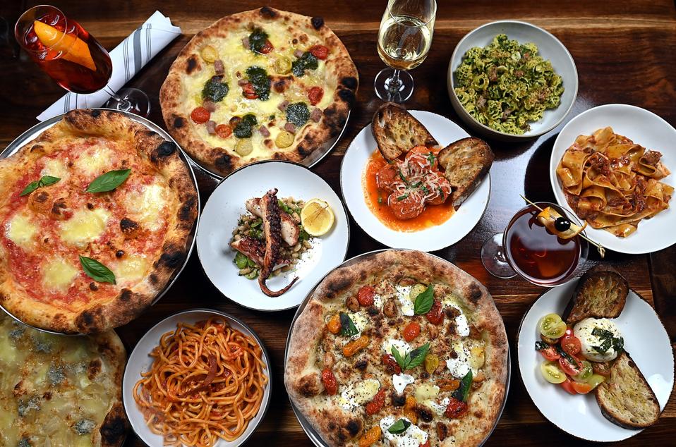 A selection of dinner items at Figlia