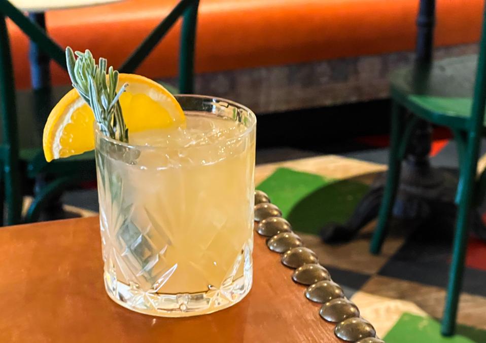 Log Cabin cocktail in Old Fashioned glassware