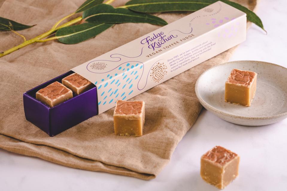 Vegan Toffee Fudge on plate