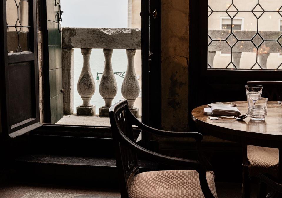 table in old mansion