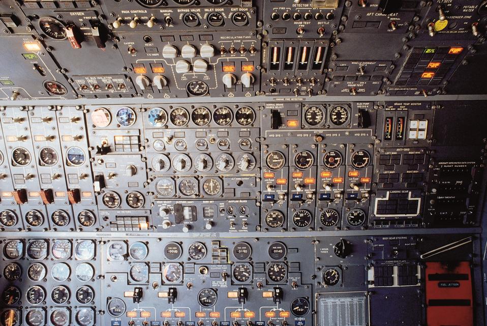 Airplane cockpit control panel