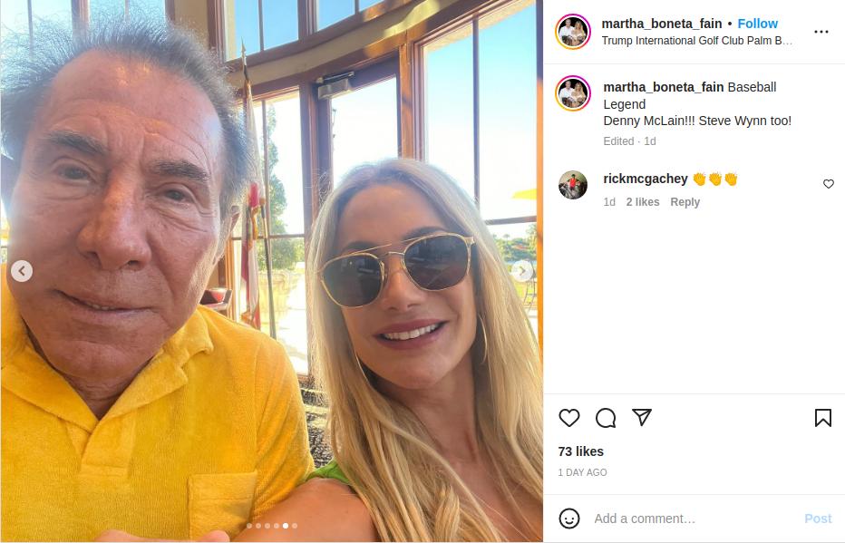 Стів Вінн і Марта Бонета Фейн у гольф-клубі Trump's Palm Beach