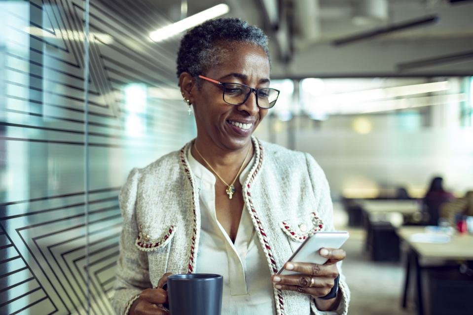 Senior Businesswoman using a phone