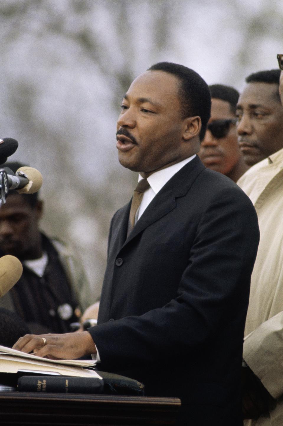 Martin Luther King Jr. hablando en Montgomery