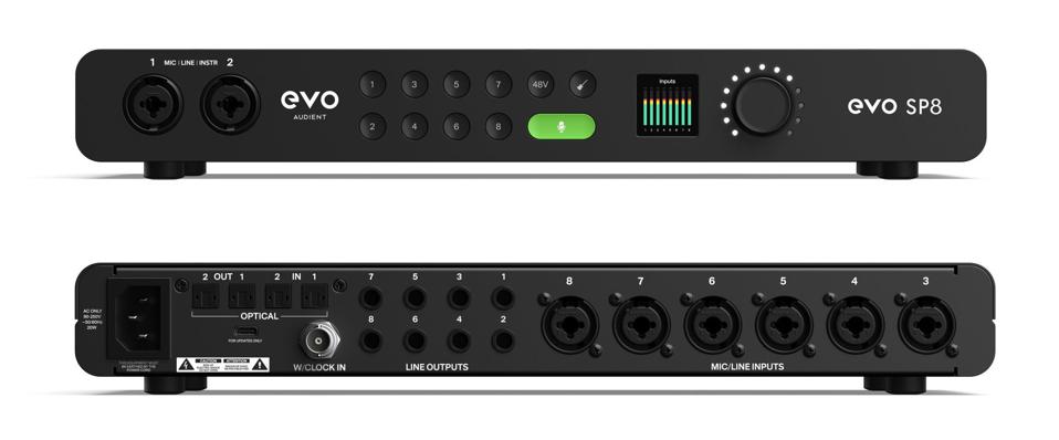 Audient Evo SP8 спереду і ззаду