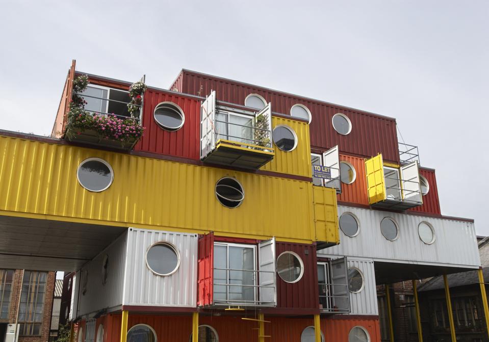 Urban Space Management's 'Container City', live-work development made out of recycled shipping containers, Trinity Buoy Wharf, Leamouth, East London, UK