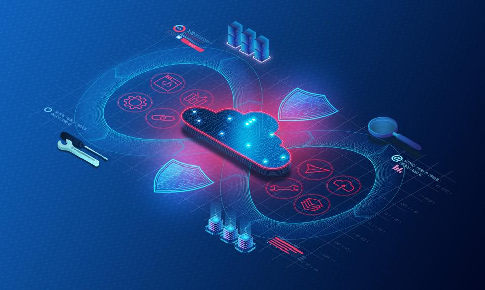 Concepto DevSecOps - Integración de pruebas de seguridad a lo largo del ciclo de vida de desarrollo y operaciones de TI - Ilustración 3D