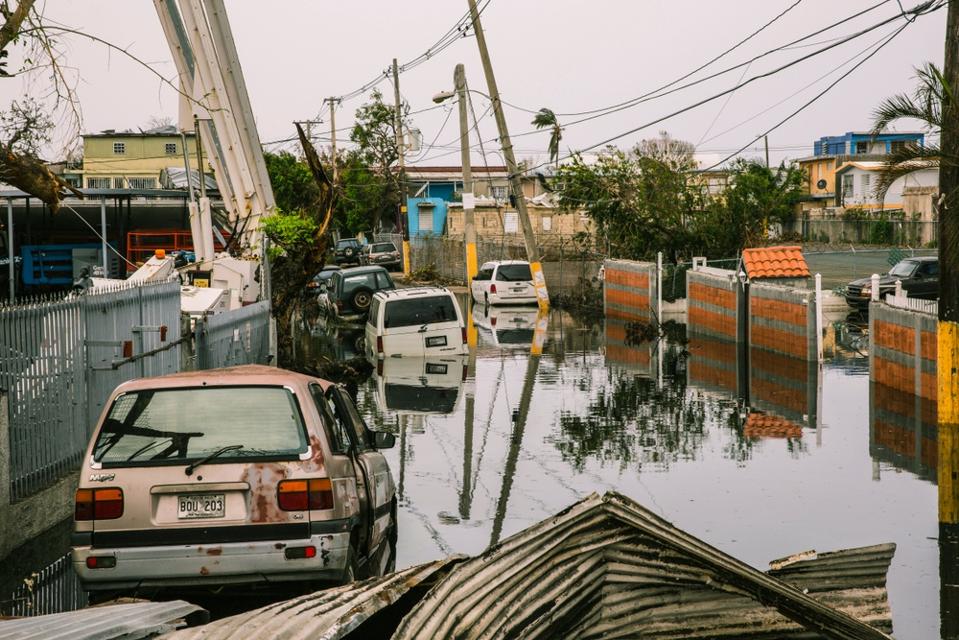 Flooded Streets in San Juan weeks after Hurricane María utterly devastated Puerto Rico.