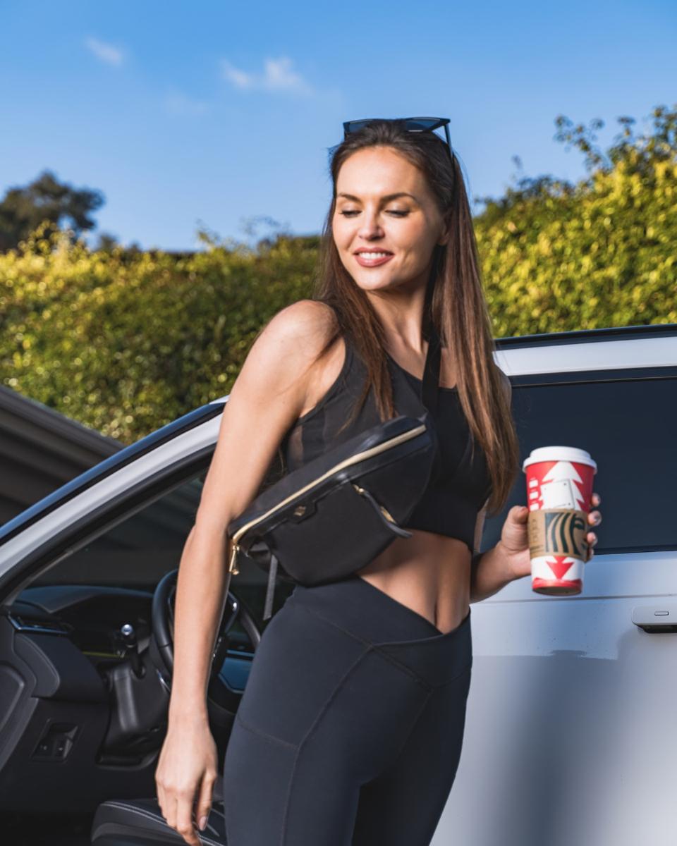 Woman modeling Oya's femtech apparel.