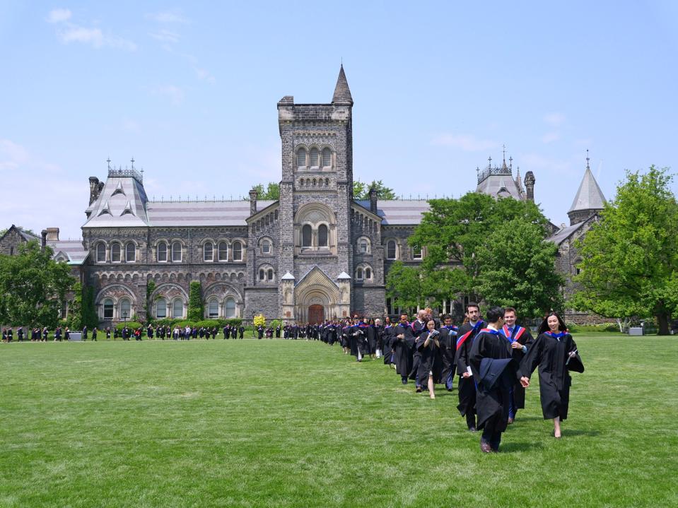 University student graduation procession