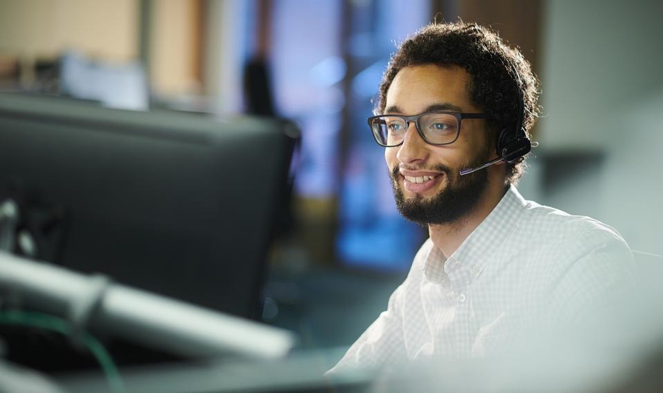 happy male call handler