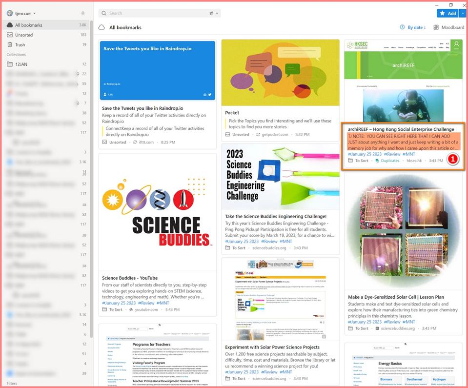 Raindrop.io Mood Board Forbes TJ McCue