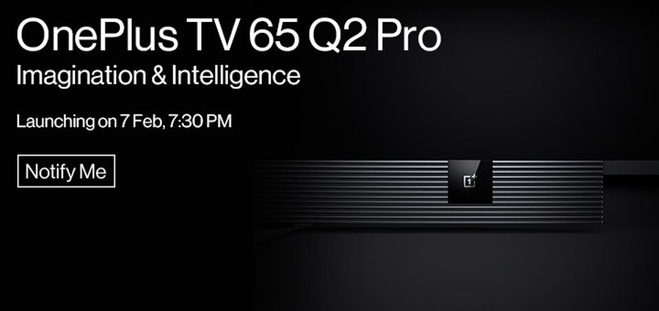 Тизер OnePlus TV 65 Q2 Pro
