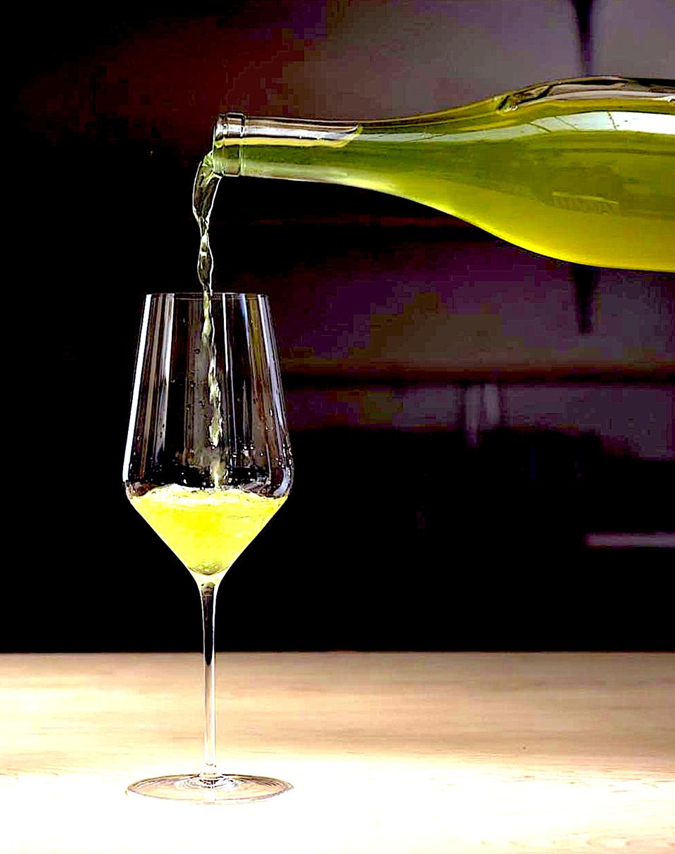 A glass of Japanese tea, which has the right flavor profile for food pairings.