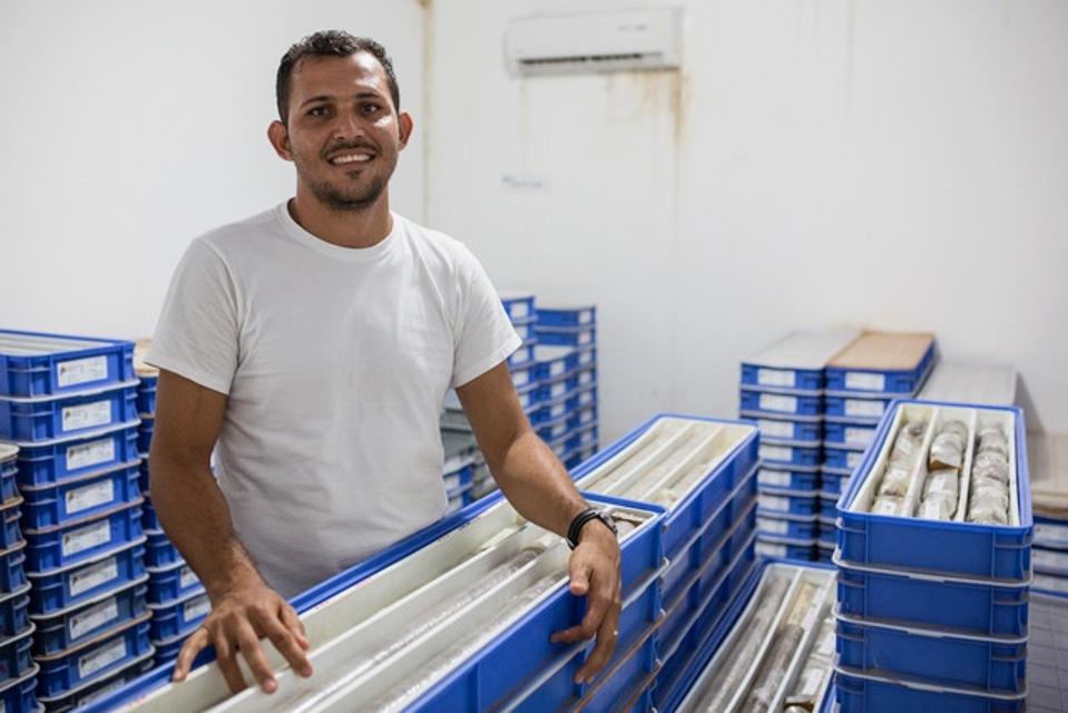 Brazil Geologist with Cores