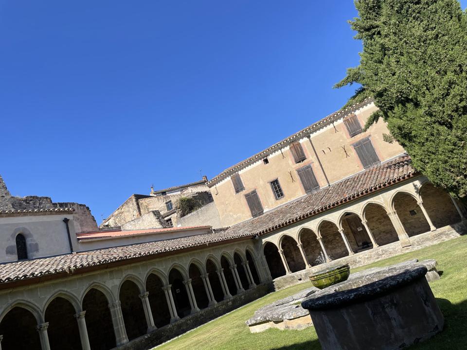 French abbey courtyard