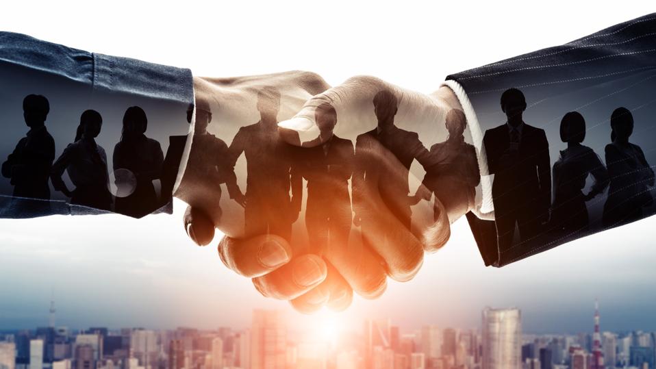 Partnership of business concept. Group of businessperson. Customer support. Teamwork.