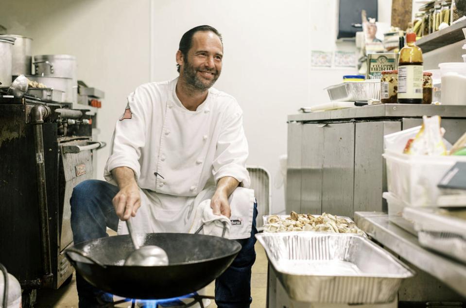 Ronin's chef owner Brian Light, at work in the kitchen.