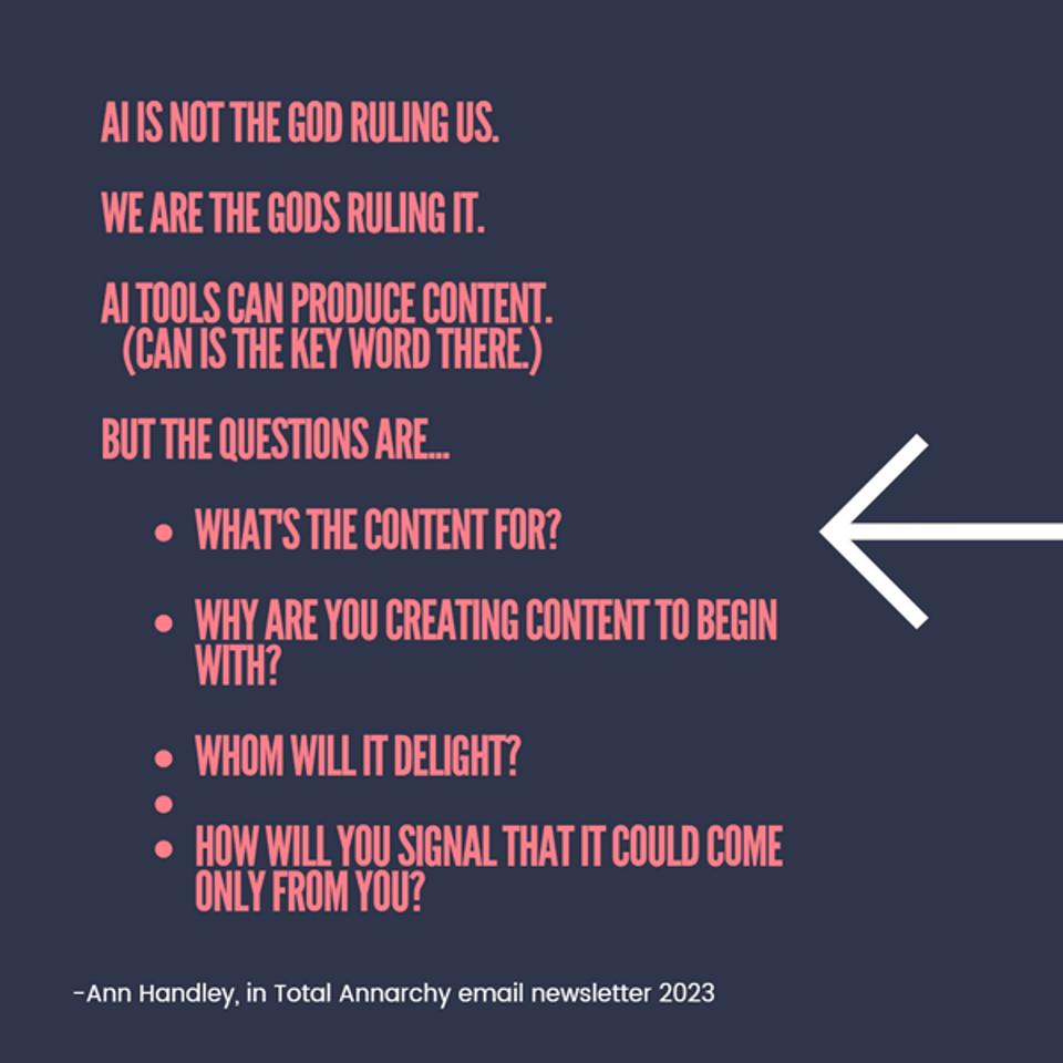 Ann Handley's Quote About AI Content Creators