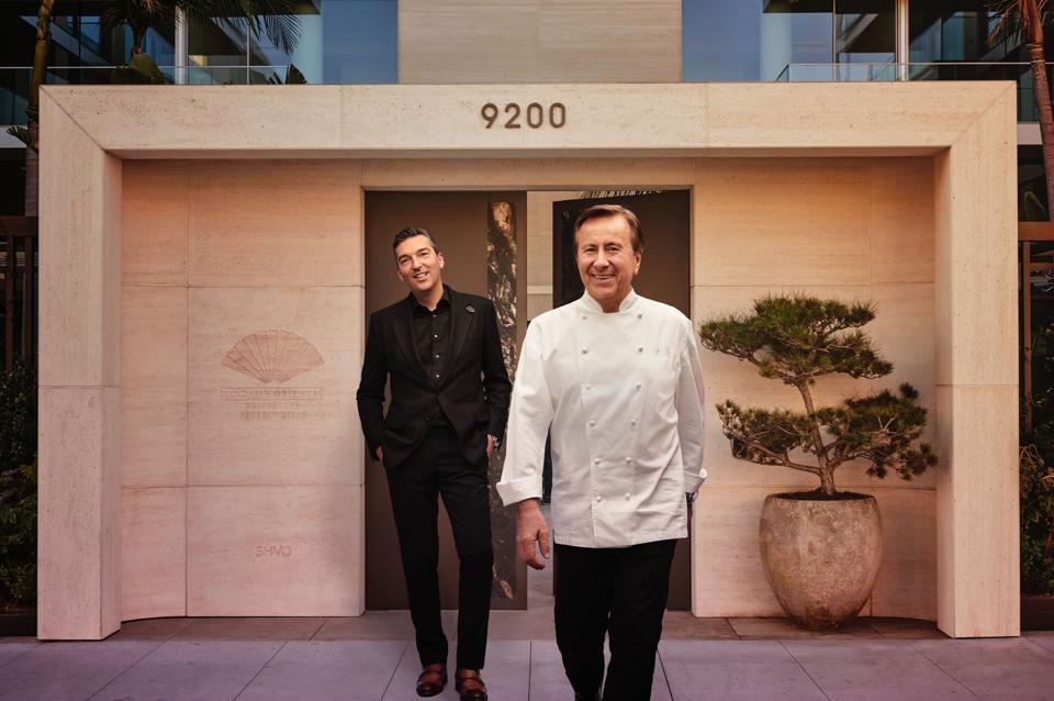 Chef Daniel Boulud outside the Mandarin Oriental Residences Beverly Hills