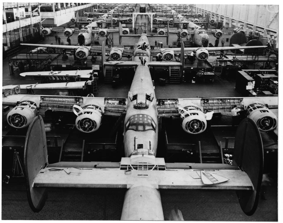 B-24s at an Aircraft Plant