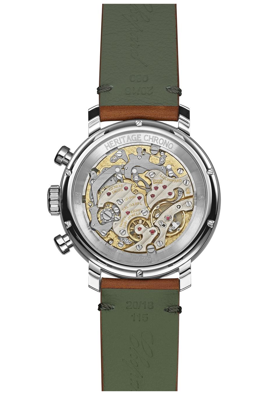 Caseback of the Chopard L.U.C 1963 Heritage Chronograph