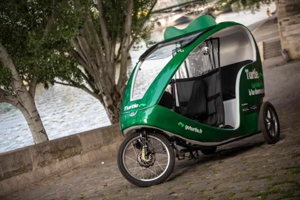 Turtle Shell Bike Turtle Launches Electric Bike Cab To Whisk Riders Around Streets Of Paris