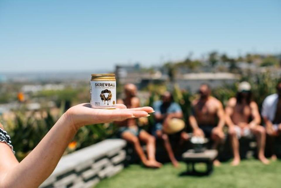 The latest offering from Skrewball Peanut Butter Whiskey, the 100ml can.